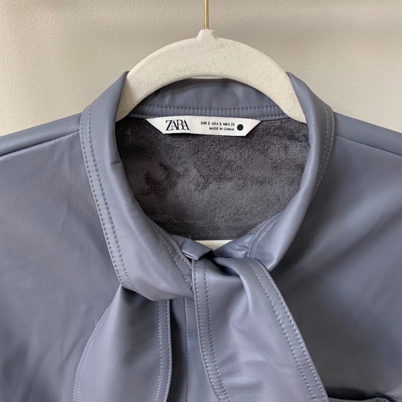 Zara Faux Leather Button Up - Picture 3 of 4
